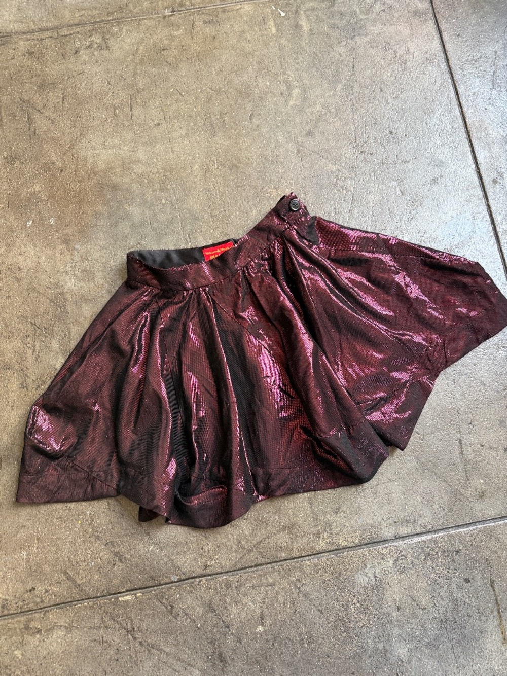 Vivienne Westwood 2013 Red Label Sequence Silk Skirt w/ Wavy Bottom Hem